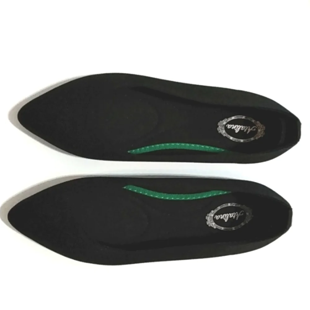 ATALINA BLACK POINTED TOE CUSHIONED SLIP-ON BALLERINA FLATS SIZE 6 NWT